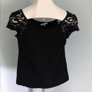 Black lace sleeve Charlotte Russe size large top